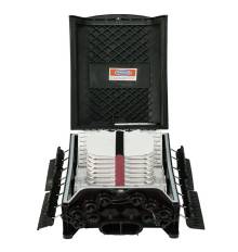 Outdoor IP68 fiber terminal box compatible with OptiTap hardened pre-connectorized drop cable for FTTH ODN network